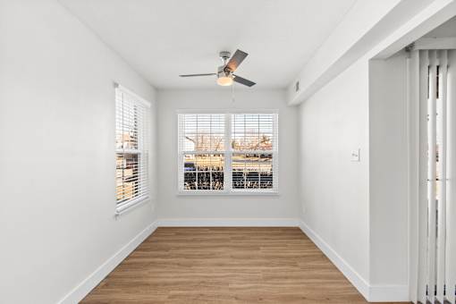 Living Area With Ceiling Fan at Crooked Creek, Indianapolis Indiana
