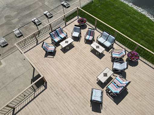 Stylish office deck at Lawrence Landing, Indianapolis, IN