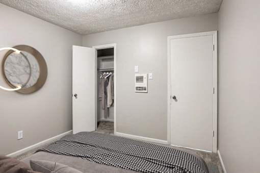 Bedroom with closet at Rivers at Bluegrass, Lexington, KY, 40503