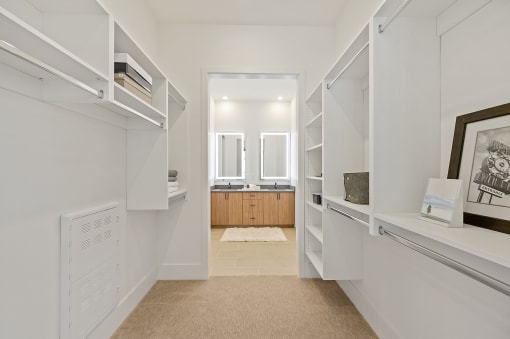 Spacious walk in closet with plenty of room to store clothes at Four23/Hoge, Ohio