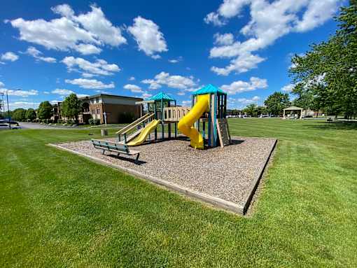 Well maintained playground equipment at Lawrence Landing, Indianapolis, 46226