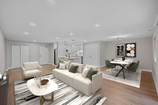 a living room with a couch and a table at Indian Creek Apartments*, Ohio, 45236