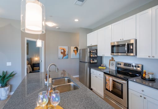 Kitchen View at Liberty Flats Apartments, Ohio