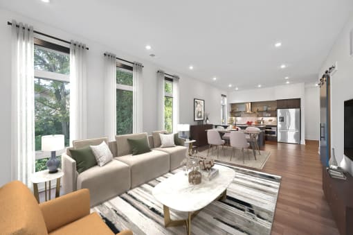 a living room with a couch and a table at Four23/Hoge, Ohio, 45226