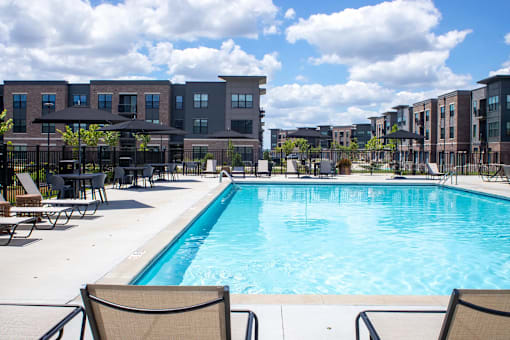 Outdoor Swimming Pool at Liberty Flats Apartments, Ohio, 45069