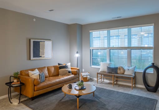 Cozy Living Room at Liberty Flats Apartments, Liberty Township, OH, 45069