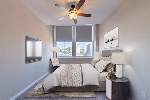 Beautiful Bright Bedroom With Wide Windows at Renaissance at the Power Building, Ohio, 45202
