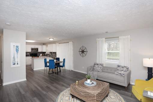 Living Room With Kitchen at Spinnaker Court, Indianapolis