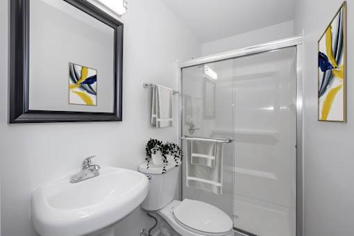 White Bathroom at Ten31, Dayton