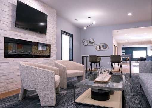 Clubroom With Fireplace at Ten31, Dayton, Ohio