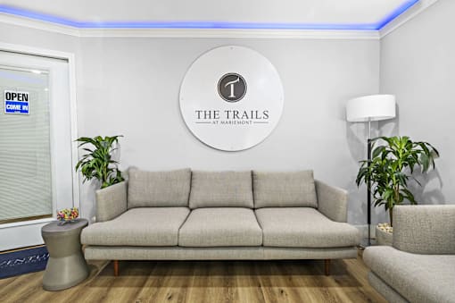 Community room with couch at Trails at Mariemont, Ohio, 45227