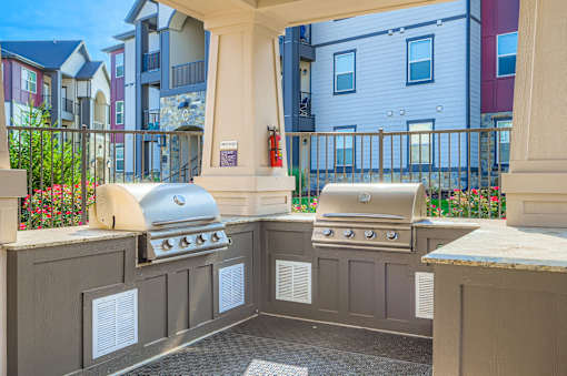 outdoor BBQ grill area on a patio