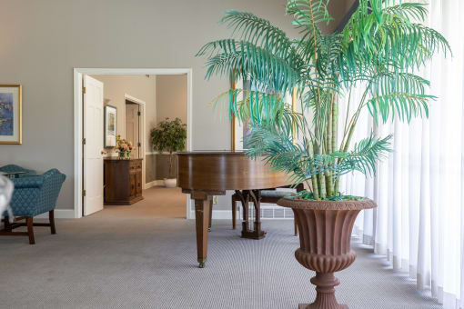 The interior of the community clubhouse at Regent’s Walk Apartment Homes, offering a relaxing environment for residents.