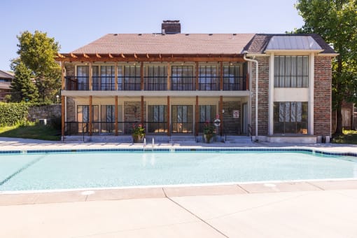 A spacious swimming pool area at Regent’s Walk Apartment Homes, ideal for unwinding.