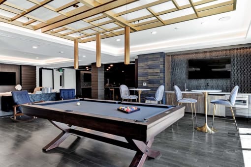 Billiards Table In Clubhouse at One500, Teaneck, NJ, 07666