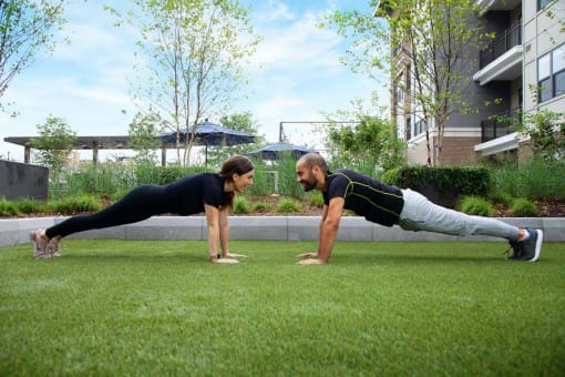 Exercising In Garden at One500, Teaneck, NJ