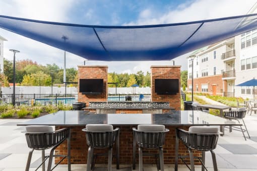 Outdoor grill at 99 Bridge, New Jersey