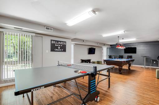Community Game Room with pool table at Columbia Pointe, Columbia, 21045