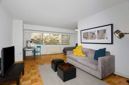 Studio Living Room Couch at Carillon House Apartments, Washington, DC 20007