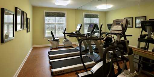 Gym with Treadmills at Perryman Station Apartments, Aberdeen