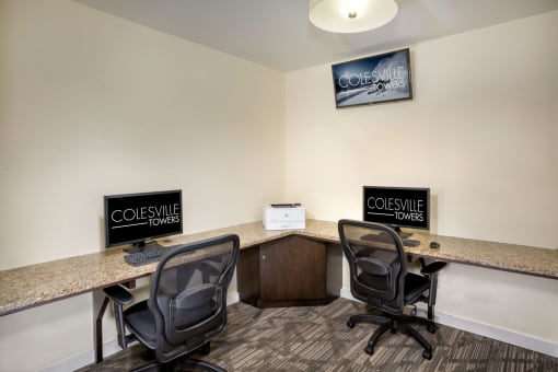 computer room at Colesville Towers Apartments, Silver Spring