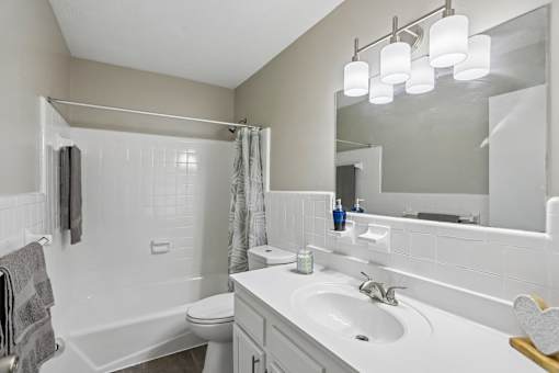 Bathroom with white fixtures