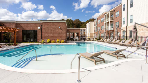 our apartments offer a swimming pool with lounge chairs