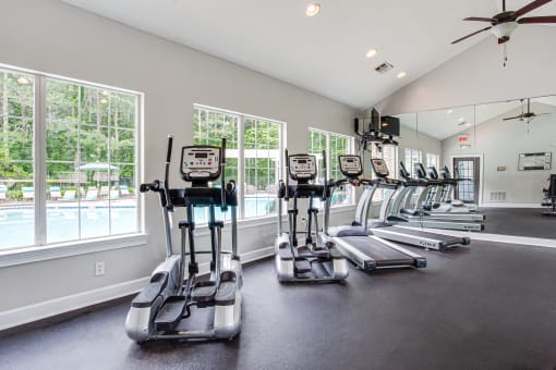 Brodick Hills fitness center with treadmills