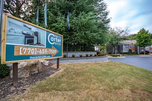 Entry Signage at The Carter 4250 Apartments, Norcross, GA