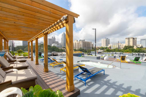 Poolside Lounge Area at Crest at Midtown, Georgia, 30308