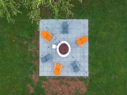 Outdoor seating area aerial view at The Oasis on Cascade, Georgia, 30310