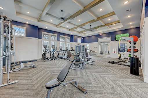 the gym at the landing at pullman apartments in pullman at Century Mundy Mill Apartments, Georgia
