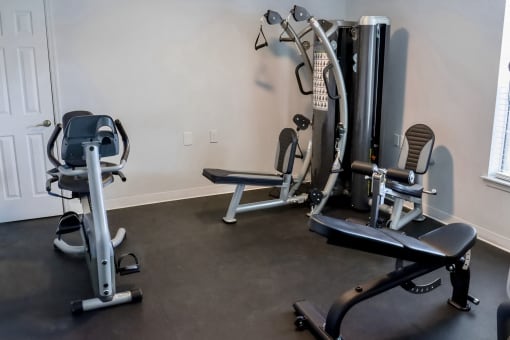 a gym with cardio equipment in a home gym at Retreat at Savannah, Savannah, 31404