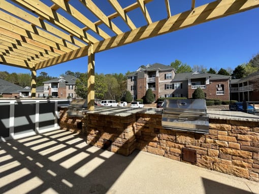 BBQ grills and outdoor kitchen at Palmetto Place, Fort Mill, 29708