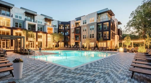 Pool side apartment at Century University City, Charlotte, NC