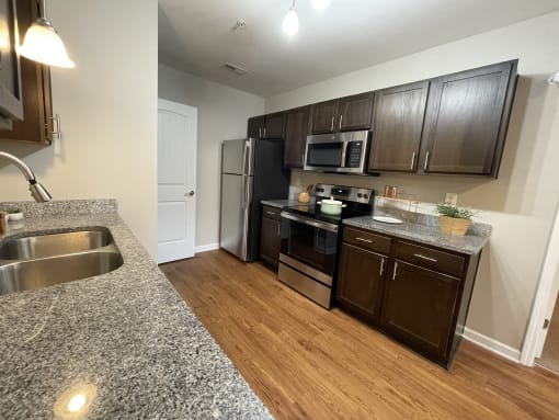 Townhouse kitchen at Oasis at Cedar Branch in Wilmington, NC