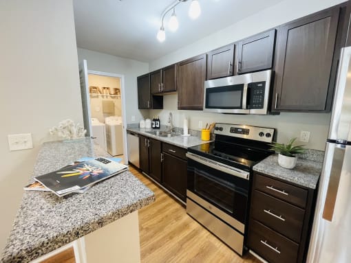 Modern kitchen at Oasis at Cedar Branch in Wilmington, NC