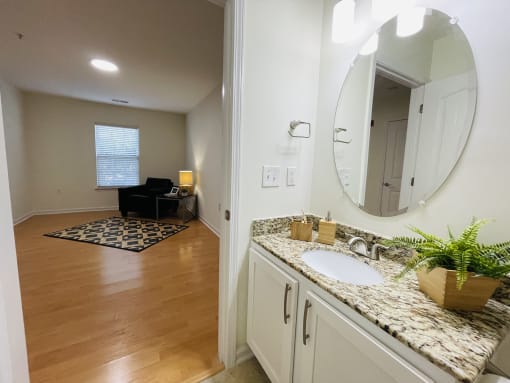 Bedroom with private bathroom at Oasis at Twinwood in Wilmington, NC