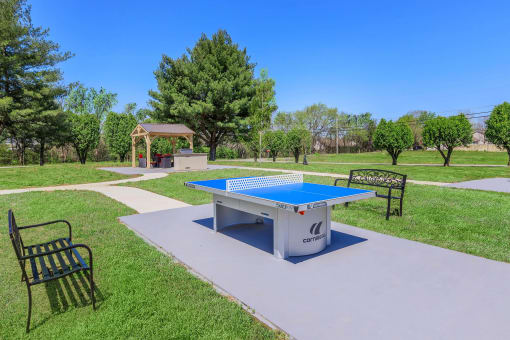 a ping pong table in a park with a gazebo at The Dylan, Murfreesboro, TN