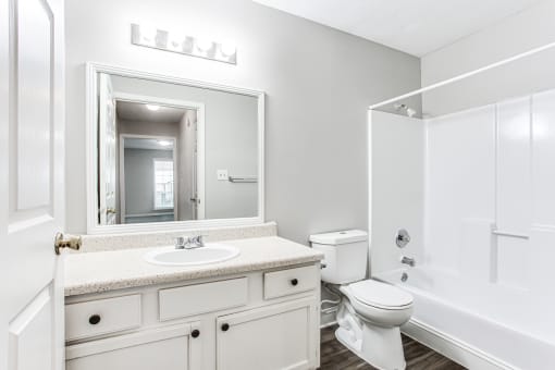 Large tub and shower at Parkside at Sandy Springs Atlanta, GA