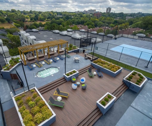 Aerial View Of Rooftop at Crest at Midtown, Georgia, 30308