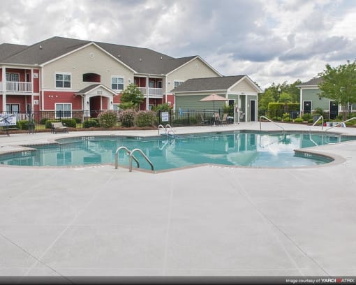 Spacious pool with sundeck at the Haven at Market Street Station Johnson City, TN