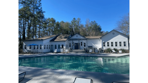 Pool With Clubhouse View at Riverwalk Vista Apartment Homes by ICER, Columbia, South Carolina
