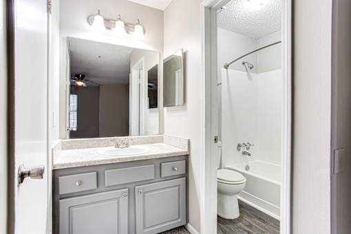 Vanity Lights in bathroom at Wildcreek Apartments, Clarkston, Georgia