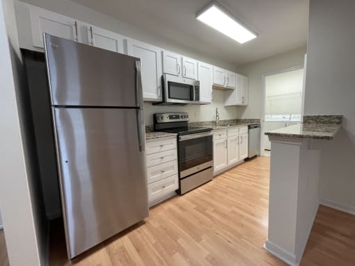 Renovated kitchen at Oasis at Twinwood in Wilmington, NC