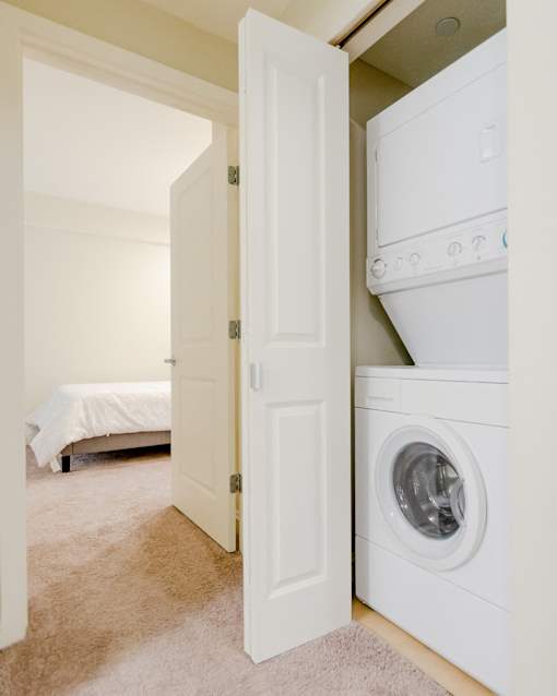 In Suite Washer & Dryer area of an apartment fitted with a washer and dryer at Park Lane Villa