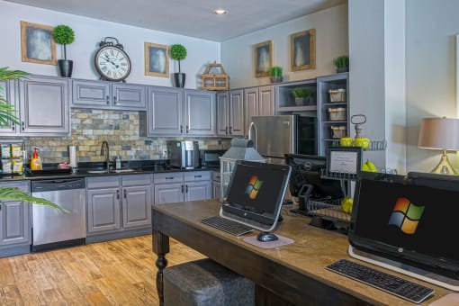 Business Center at The Aster Sugar Land Apartments, Sugar Land, Texas