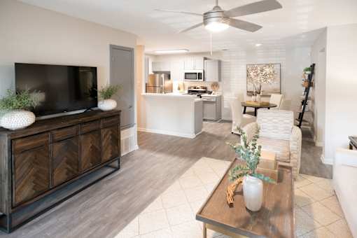 Living Room with a Television at The Addison at Collierville Apartments, Collierville, TN, 38017