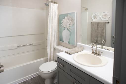 Bathroom with a White Toilet at The Addison at Collierville Apartments, Collierville, 38017