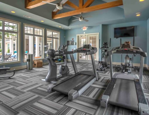 Fitness Center With Modern Equipment at Ansley Town Center, Evans, GA